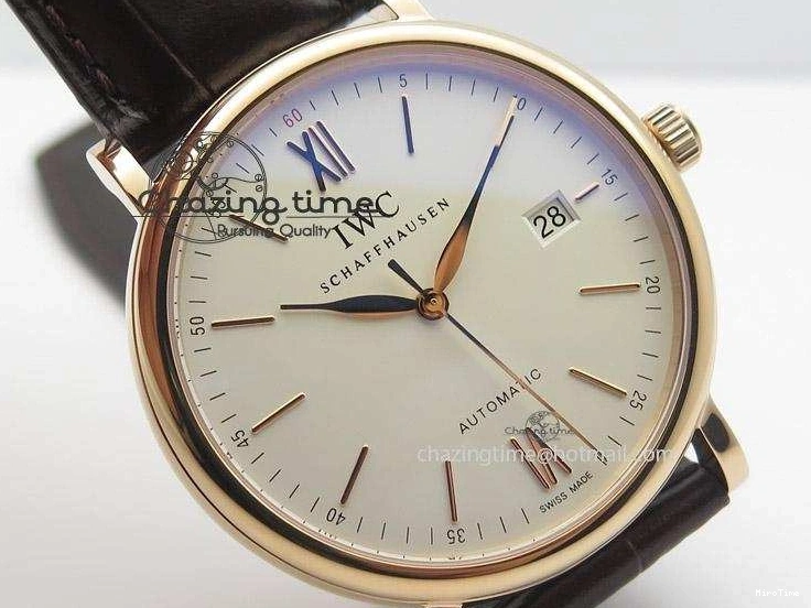 MIROTIME 0220 Modern Portofino SCHAFFHAUSEN RG MKF 1:1 V2 Best Edition White Dial On Brown Leather Strap A 7344